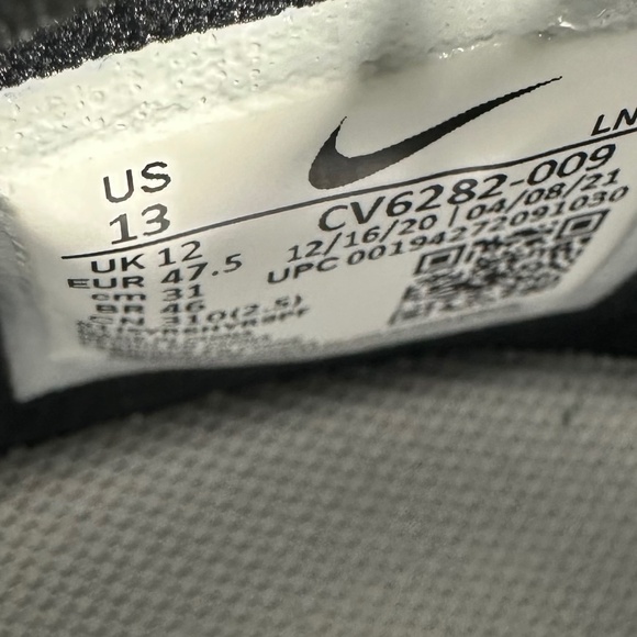 Nike Vapor Edge 360 Elite Football Cleats Black White Men Size 13 - CV6282-009 - Picture 9 of 11